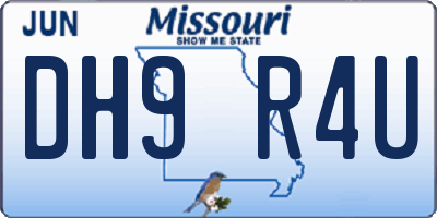 MO license plate DH9R4U