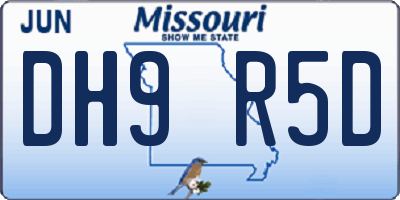 MO license plate DH9R5D