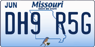 MO license plate DH9R5G