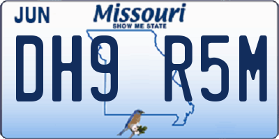 MO license plate DH9R5M