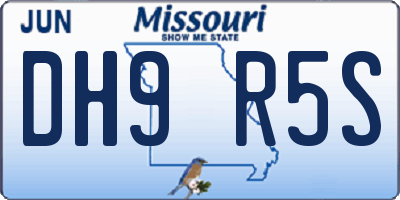 MO license plate DH9R5S
