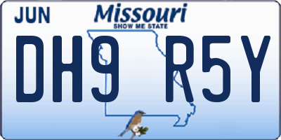 MO license plate DH9R5Y
