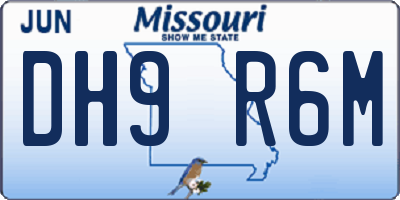 MO license plate DH9R6M
