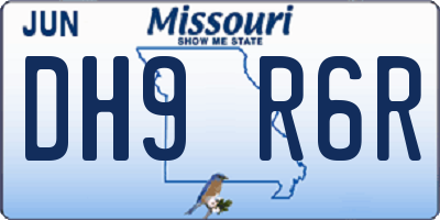 MO license plate DH9R6R