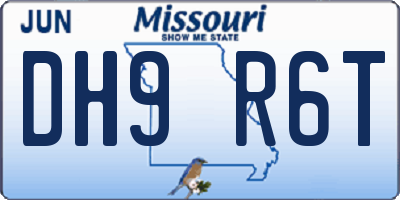 MO license plate DH9R6T