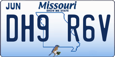 MO license plate DH9R6V