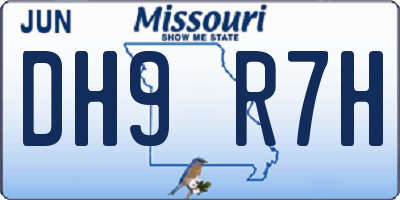 MO license plate DH9R7H