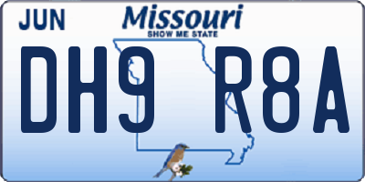 MO license plate DH9R8A