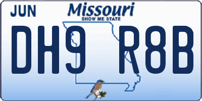 MO license plate DH9R8B
