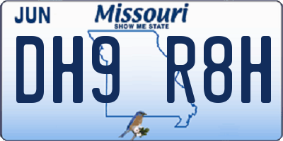 MO license plate DH9R8H