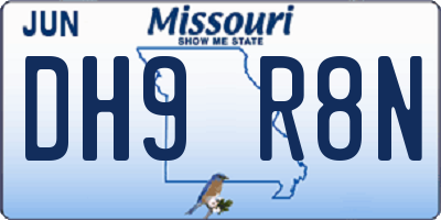 MO license plate DH9R8N