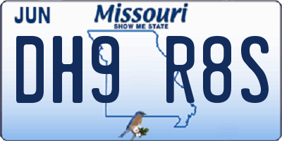 MO license plate DH9R8S