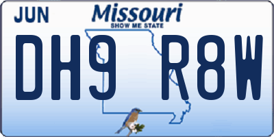 MO license plate DH9R8W