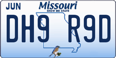 MO license plate DH9R9D
