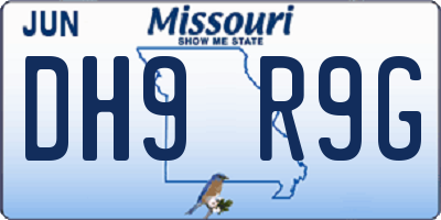 MO license plate DH9R9G