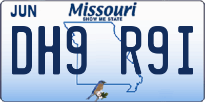 MO license plate DH9R9I