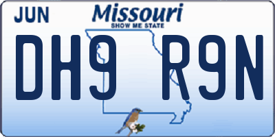 MO license plate DH9R9N