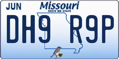 MO license plate DH9R9P