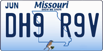 MO license plate DH9R9V