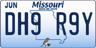 MO license plate DH9R9Y