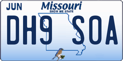 MO license plate DH9S0A