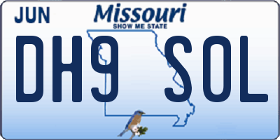 MO license plate DH9S0L