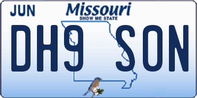 MO license plate DH9S0N