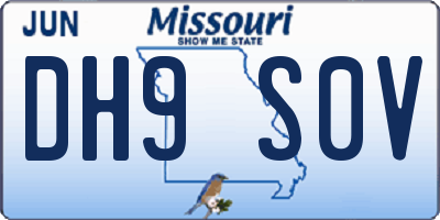 MO license plate DH9S0V