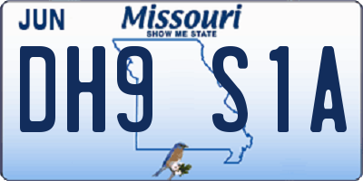 MO license plate DH9S1A