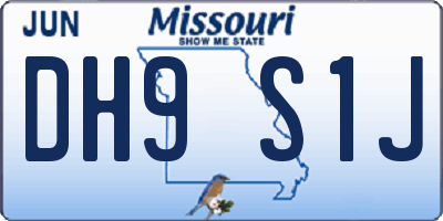 MO license plate DH9S1J