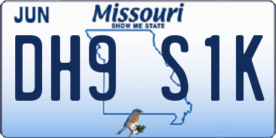 MO license plate DH9S1K