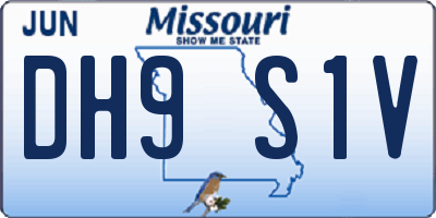 MO license plate DH9S1V