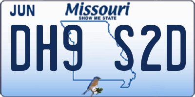 MO license plate DH9S2D