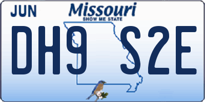 MO license plate DH9S2E