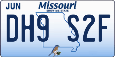 MO license plate DH9S2F