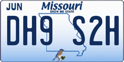 MO license plate DH9S2H