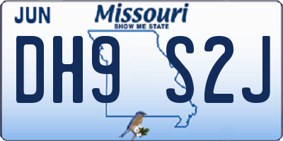 MO license plate DH9S2J