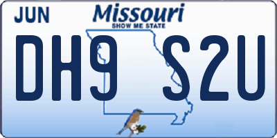 MO license plate DH9S2U