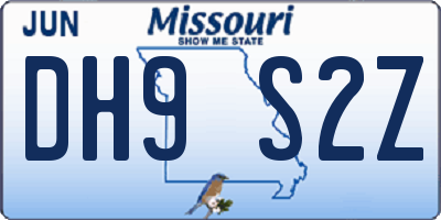 MO license plate DH9S2Z