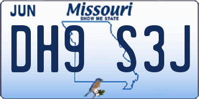 MO license plate DH9S3J