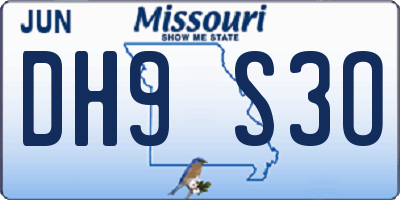 MO license plate DH9S3O