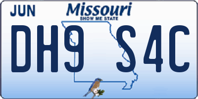 MO license plate DH9S4C