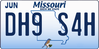 MO license plate DH9S4H