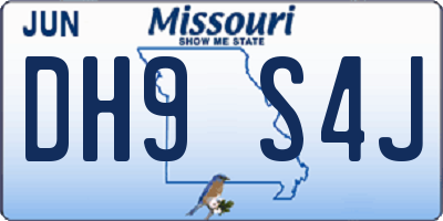 MO license plate DH9S4J