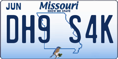 MO license plate DH9S4K