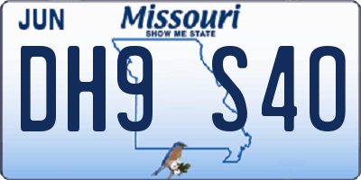 MO license plate DH9S4O
