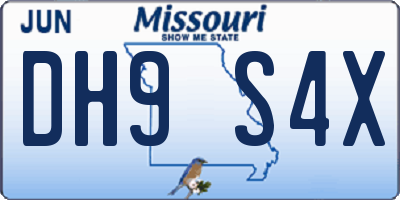 MO license plate DH9S4X