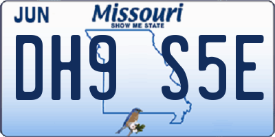 MO license plate DH9S5E