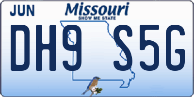 MO license plate DH9S5G