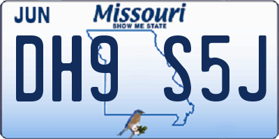 MO license plate DH9S5J